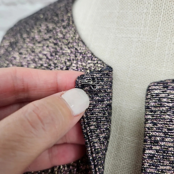 DVF Diane Von Furstenberg Yvette Metallic Lined Dress Size 6 - Picture 6 of 12